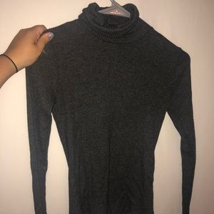 gray ribbed turtleneck